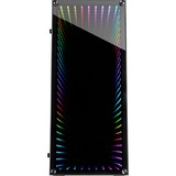Inter-Tech X-908 Infini2 Tower-behuizing Zwart | 2x USB-A 3.2 (5 Gbit/s) | 2x USB-C 3.2 (5 Gbit/s) | 2x Audio | Window-kit
