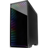 Inter-Tech X-908 Infini2 Tower-behuizing Zwart | 2x USB-A 3.2 (5 Gbit/s) | 2x USB-C 3.2 (5 Gbit/s) | 2x Audio | Window-kit