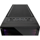 Inter-Tech X-908 Infini2 Tower-behuizing Zwart | 2x USB-A 3.2 (5 Gbit/s) | 2x USB-C 3.2 (5 Gbit/s) | 2x Audio | Window-kit