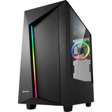 Sharkoon REV100 tower-behuizing Zwart, 2x USB-A 3.2 (5 Gbit/s), 2x Audio, Window-kit