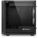 Sharkoon REV220 Tower-behuizing Zwart | 2x USB-A 2.0 | 2x USB-A 3.2 (5 Gbit/s) | 2x Audio | Window-kit