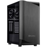 SilverStone SETA A1  Tower-behuizing Zwart/titanium | 2x USB-A 3.2 (5 Gbit/s) | 1x USB-C 3.2 (10 Gbit/s) | Window-kit
