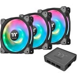Thermaltake Riing Duo 12 RGB Radiator Fan (3-Fan Pack) case fan Zwart, 3 stuks, 4-pins PWM aansluiting