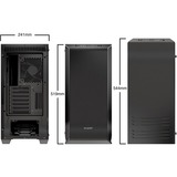 be quiet! DARK BASE 700 Tower-behuizing Zwart | 2x USB-A 3.2 (5 Gbit/s) | USB-A 3.2 (10 Gbit/s) | 2x Audio | Window-kit