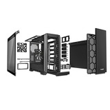 be quiet! SILENT BASE 601 Window Tower-behuizing Zwart/zilver | USB-A 2.0 | 2x USB-A 3.2 (5 Gbit/s) | 2x Audio | Window-kit