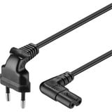 goobay Eurostekker > C7 90° kabel Zwart, 2 meter