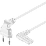 goobay Eurostekker > C7 90° kabel Wit, 1 meter