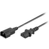 goobay Voedingskabel verlenging 50 cm verlengkabel Zwart
