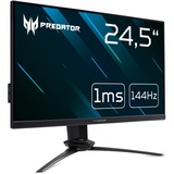 Acer Predator XB253QGP 24.5" Gaming Monitor Zwart, 2x HDMI, DisplayPort, 5x USB-A 3.2 (5 Gbit/s), 144 Hz