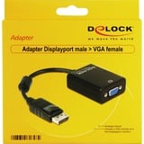 DeLOCK Adapter DP St. ->VGA Bu 15P 22cm bk Zwart