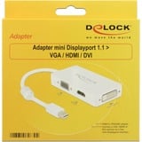 DeLOCK Adapter Mini DisplayPoort naar VGA/HDMI/DVI Wit, 62630