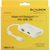 DeLOCK Adapter Mini DisplayPoort naar VGA/HDMI/DVI Wit, 62630