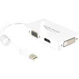 DeLOCK Adapter Mini DisplayPoort naar VGA/HDMI/DVI Wit, 62630
