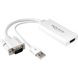 DeLOCK Adapter VGA + Audio naar HDMI Wit