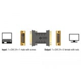 DeLOCK DVI 24+1 male naar DVI 24+5 female adapter Zwart