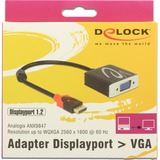 DeLOCK DisplayPort 1.2 > VGA (female) adapter Zwart, 0,2 meter
