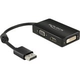 DeLOCK DisplayPort 1.2 naar VGA/HDMI/DVI adapter Zwart