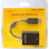 DeLOCK DisplayPort naar DVI-I adapter Zwart, 0,12 meter, Passief