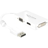 DeLOCK DisplayPort naar VGA/HDMI/DVI adapter Wit