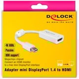 DeLOCK Mini DisplayPort 1.4 > HDMI adapter Wit, 0,1 meter, 4K