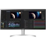 LG 34WL850-W 34" UltraWide Gaming Monitor Zwart/zilver, 2x HDMI, 1x DisplayPort, 1x USB-A 3.2 (5 Gbit/s), 1x Thunderbolt 3
