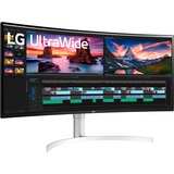 LG 38WN95C-W Ultra Wide Monitor Zwart (mat), HDMI, DisplayPort, HDR, 144Hz, Sound