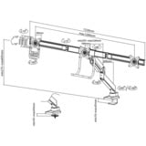 Neomounts NM-D775DX3SILVER monitorarm Zilver