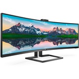 Philips 499P9H/00 48.8" Curved UltraWide monitor Zwart, 2x HDMI, DisplayPort, 3x USB-A 3.2 (5 Gbit/s), USB-C, RJ-45