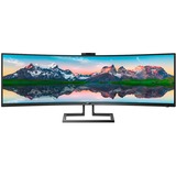 Philips 499P9H/00 48.8" Curved UltraWide monitor Zwart, 2x HDMI, DisplayPort, 3x USB-A 3.2 (5 Gbit/s), USB-C, RJ-45