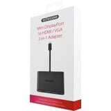 Sitecom Mini-DisplayPort naar HDMI + VGA 2-in-1 adapter Zwart, CN-347