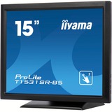 iiyama ProLite T1531SR-B5 15" Touchscreen-Monitor  Zwart, HDMI, DisplayPort, VGA, USB-A
