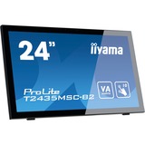 iiyama ProLite T2435MSC-B2 24" Touchscreen-Monitor Zwart, HDMI, DisplayPort, DVI-D, 2x USB-A 2.0, USB-B 2.0
