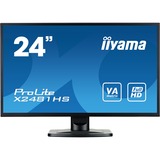 iiyama ProLite X2481HS-B1 23.6" Monitor Zwart, HDMI, VGA, DVI-D