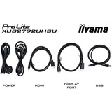 iiyama ProLite XUB2792UHSU-B1 27" 4K Ultra HD Gaming Monitor Zwart, HDMI, DisplayPort, DVI, 2x USB-A 3.2 (5 Gbit/s)