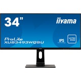 iiyama ProLite XUB3493WQSU 34" UltraWide Gaming Monitor Zwart, 2x HDMI, DisplayPort, 2x USB-A 3.2 (5 Gbit/s)