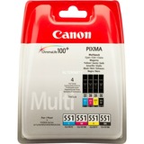 Canon Inkt - CLI-551 Multipack Zwart, geel, magenta, cyaan