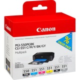 Canon Multipack PGI-550PGBK/CLI551 inkt Zwart, pigment-zwart, cyaan, magenta, geel, grijs