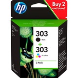 HP 303 zwarte/drie-kleuren inktcartridges, 2-pack 3YM92AE