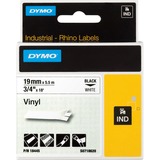 Dymo IND vinyllabels 19mm x 5,5m printlint 18445, Zwart op wit