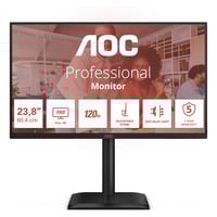 AOC 24E4CV 23.8" monitor Zwart, 120 Hz, HDMI, DisplayPort, Audio, LAN, USB-hub