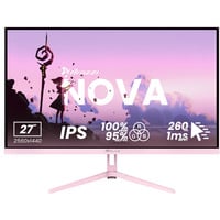 Arozzi Nova 27" gaming monitor Roze, 2x DisplayPort, 2x HDMI, Audio, Adaptive Sync, 260 Hz