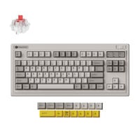 Keychron R3-M1 QMK Wireless Mechanical Keyboard Grijs, US lay-out (QWERTY), Keychron Super Red, 80% (TKL), RGB, Cherry PBT, Hot swap, 2.4 GHz / Bluetooth 5.3 / USB-C