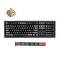 Keychron V6 Ultra 8K Wireless Custom Mechanical Keyboard, toetsenbord Zwart, US lay-out, Keychron Silk POM Banana, Keychron Silk POM Banana, 100%, RGB, Hot swap, 2.4 GHz / Bluetooth 5.3 / USB-C