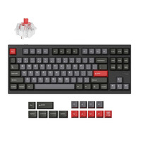 Lemokey L4-C1 RGB mechanisch toetsenbord Zwart, US lay-out (QWERTY), Keychron Super Red, 80% (TKL), RGB leds, Double-shot PBT, hot swap, 2.4 | Bluetooth | USB-C