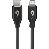 goobay Lightning - USB-C oplaad en synchronisatiekabel Zwart, 2 meter