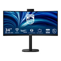 Philips 34B2U3600CH 34" Curved UltraWide monitor Zwart, 120 Hz, HDMI, DisplayPort, audio, LAN, USB-hub, webcam