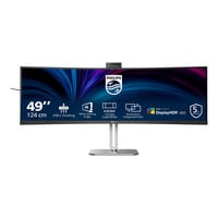 Philips 49B2U5900C 48.8" Curved UltraWide monitor Zwart/zilver, HDMI, DisplayPort, RJ45, USB-C