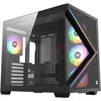 XYZ PC Gear Qubex midi tower behuizing Zwart | 2x USB-A | 1x USB-C | Tempered Glass