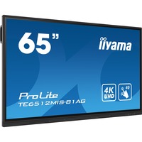 iiyama TE6512MIS-B1AG 65" 4K Ultra HD Public Display Zwart, 4K UHD, Touch, WiFi, VGA, HDMI, USB-C, LAN, Audio