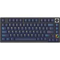 HelloGanss HS75T GC17, toetsenbord Zwart/donkerblauw, US lay-out, Gateron White, 75%, RGB leds, PBT Doubleshot keycaps, hot swap, 2,4 GHz / Bluetooth / USB-C